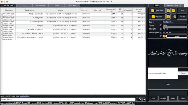 screenshot AuI ConverteR main window