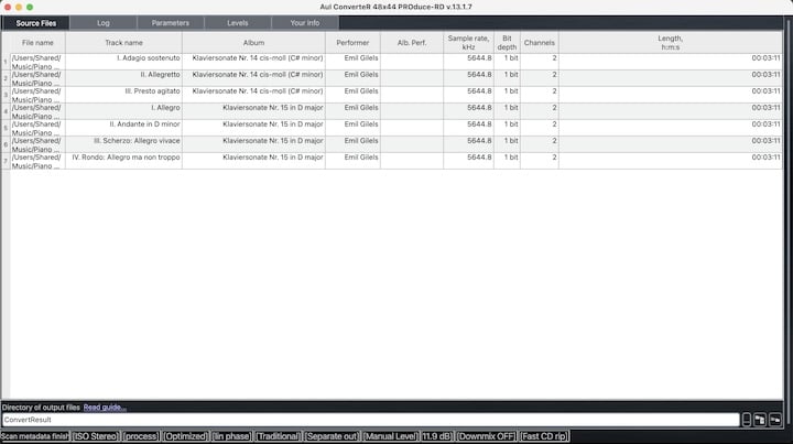 screenshot AuI ConverteR expandable source file list