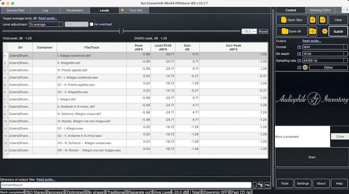 screenshot AuI ConverteR normalize audio level