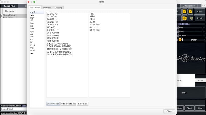 screenshot AuI ConverteR search files for conversion